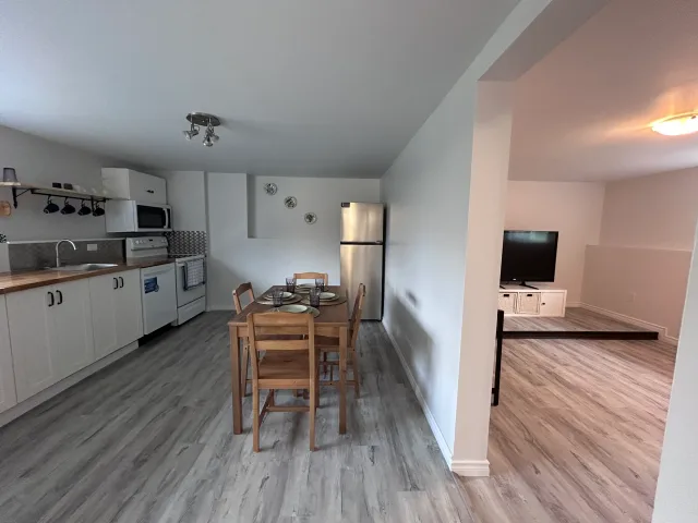 Furnished, Modern, Bright & spacious 2-bedroom ground-level apartment in a duplex - 1000 sq. ft.
