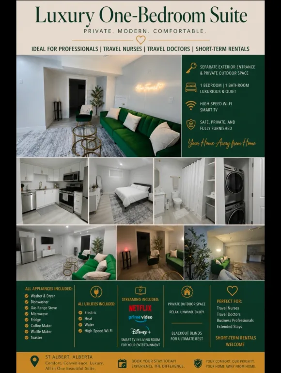 Newly developed, bewutiful modern private suite near Sturgeon Community Hospital