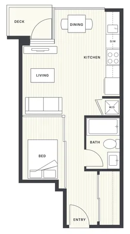 Fully Furnished Junior One Bedroom for Lease
