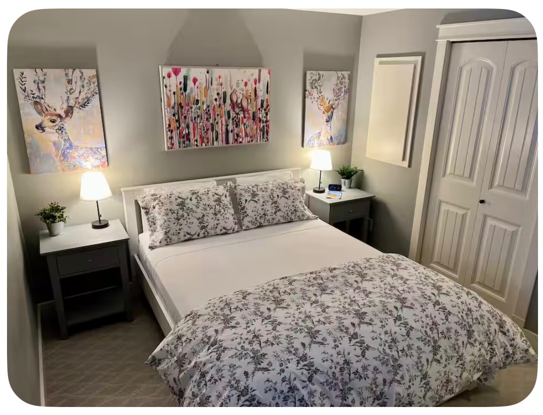 2 bdrm, self contained suite. 10 min drive to downtown, 15 min drive to Vernon Jubilee Hospital