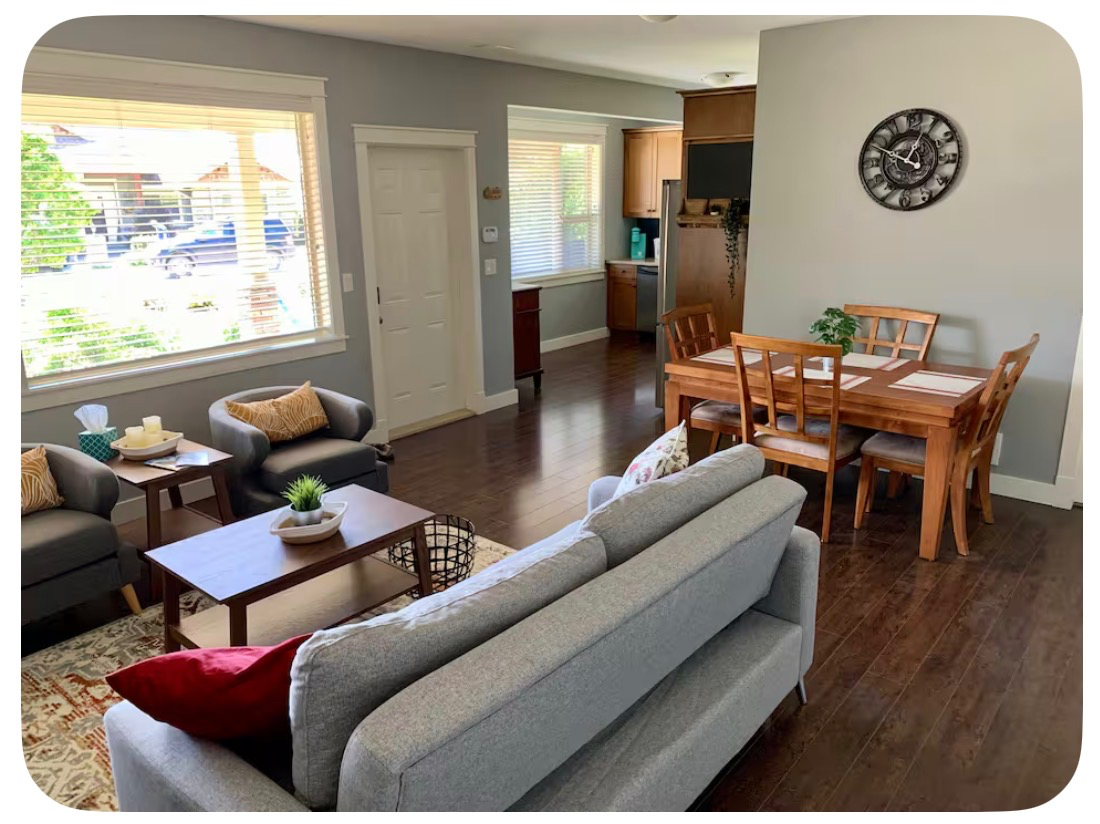 2 bdrm, self contained suite. 10 min drive to downtown, 15 min drive to Vernon Jubilee Hospital