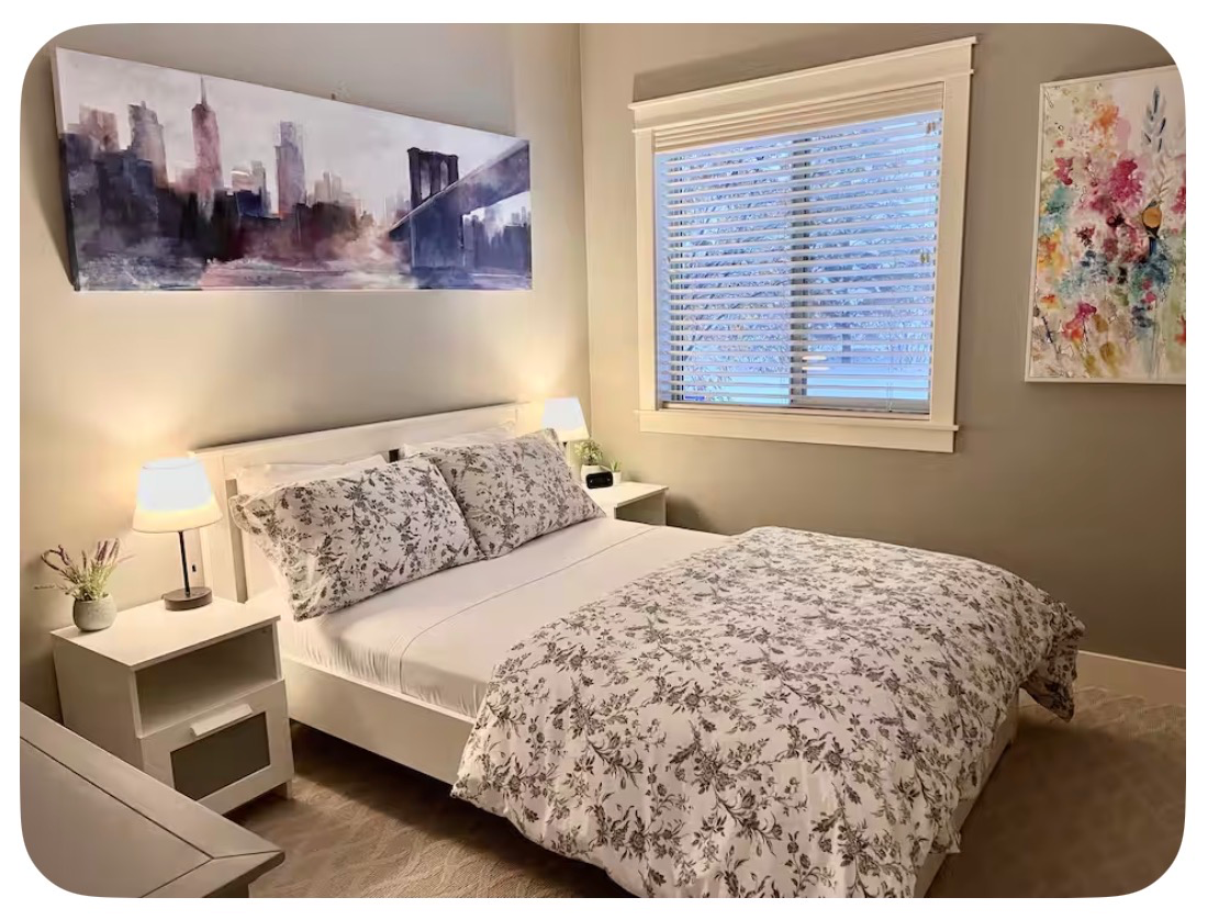 2 bdrm, self contained suite. 10 min drive to downtown, 15 min drive to Vernon Jubilee Hospital