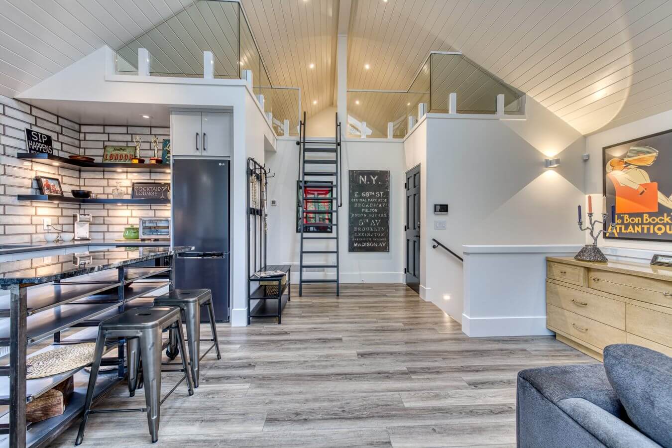 Kitchen and loft area