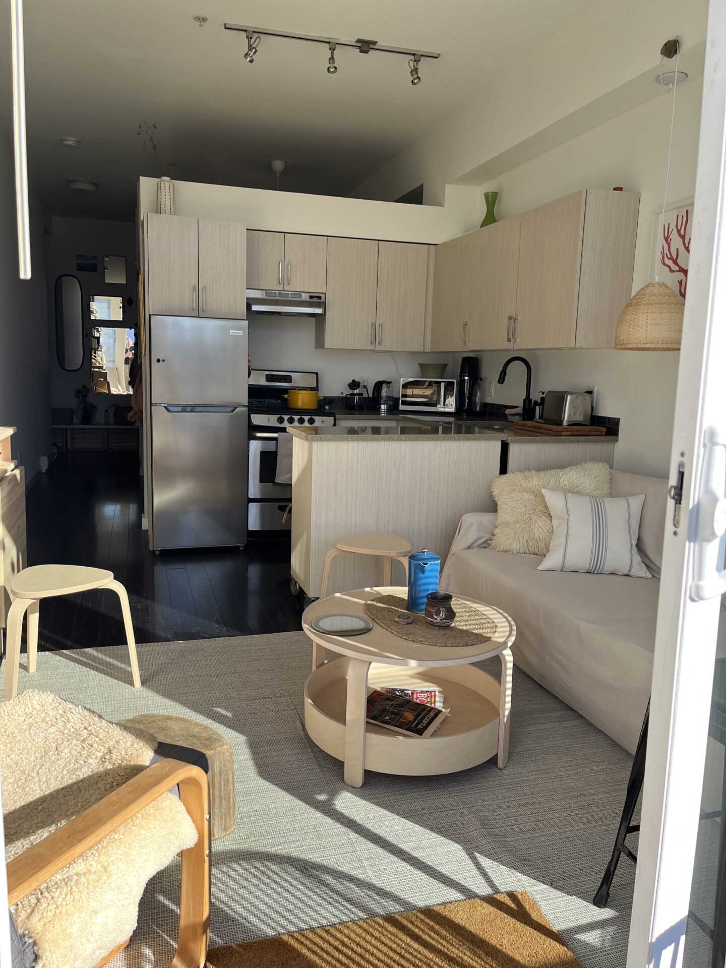 kitchen & living room